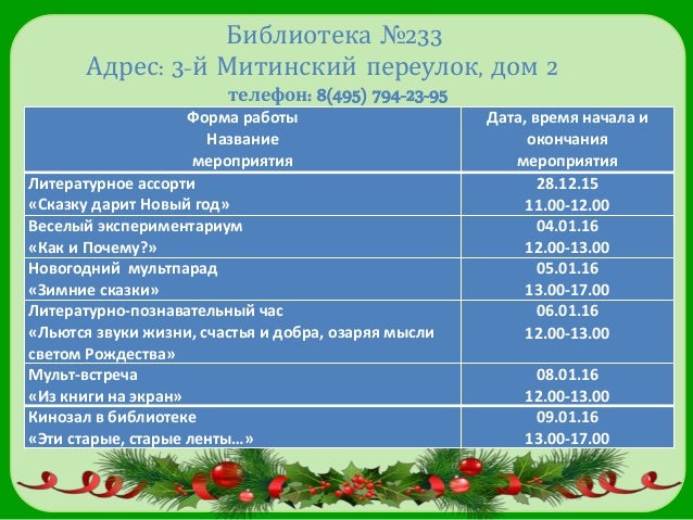Название Нового Года В Библиотеки Название Нового Года В Библиотеки